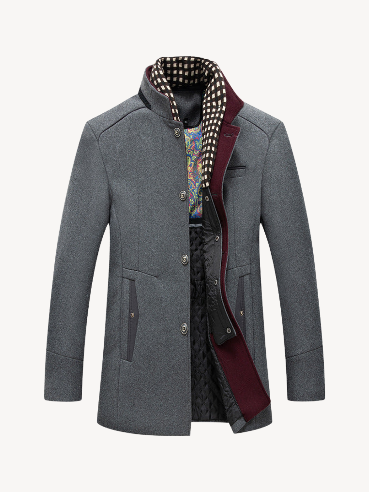 DOMENICO - MEN'S COAT WITH REMOVABLE SCARF