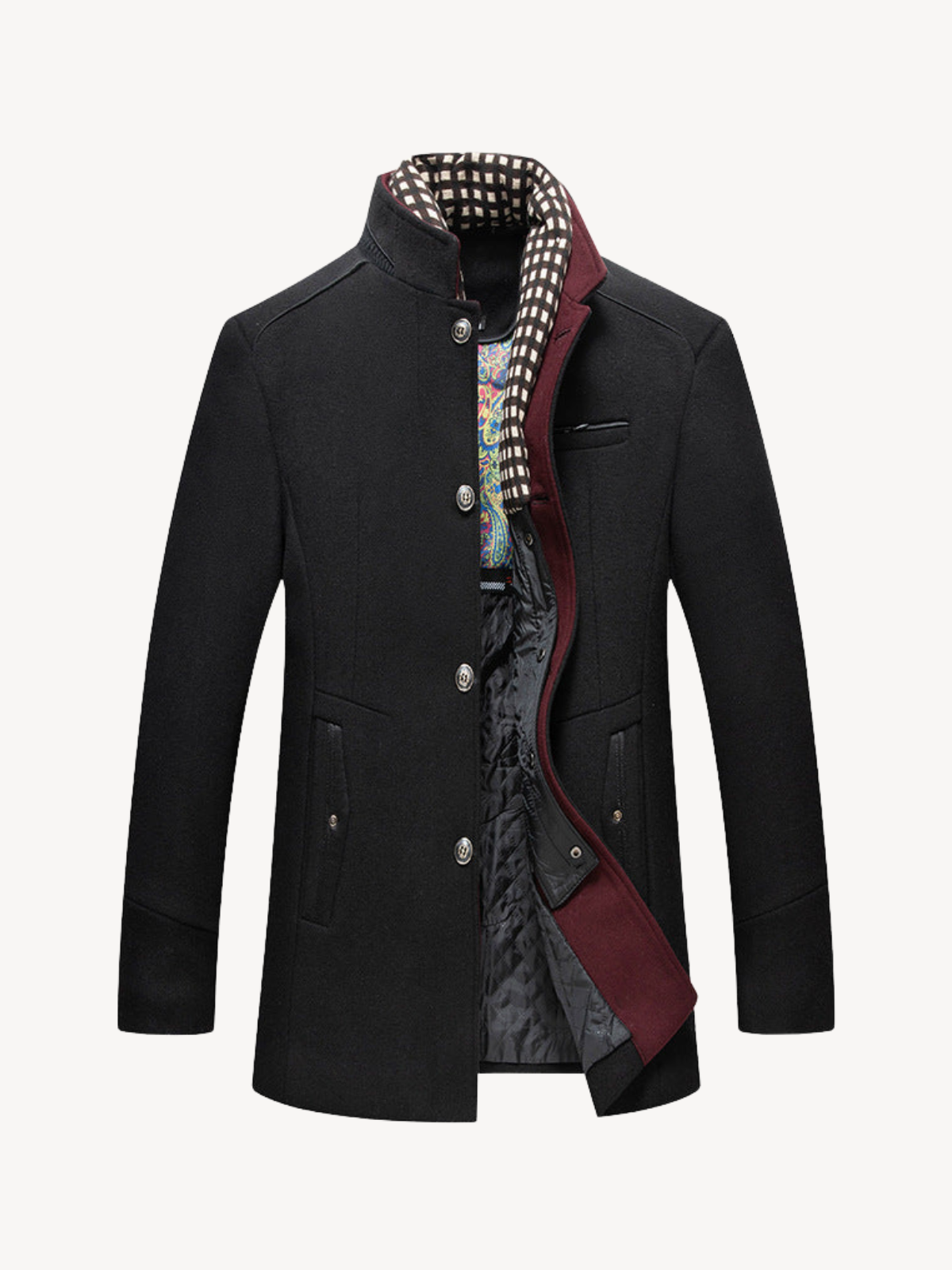 DOMENICO - MEN'S COAT WITH REMOVABLE SCARF