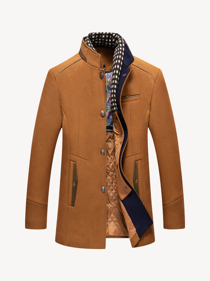 DOMENICO - MEN'S COAT WITH REMOVABLE SCARF