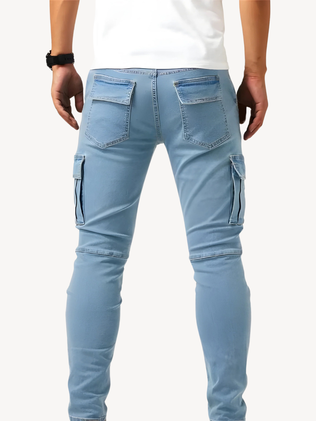 DANTE - PANTALONI CARGO JEANS ELASTICIZZATI