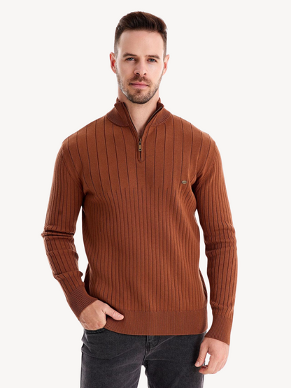 LEONE - MAGLIONE CON ZIP A UN QUARTO