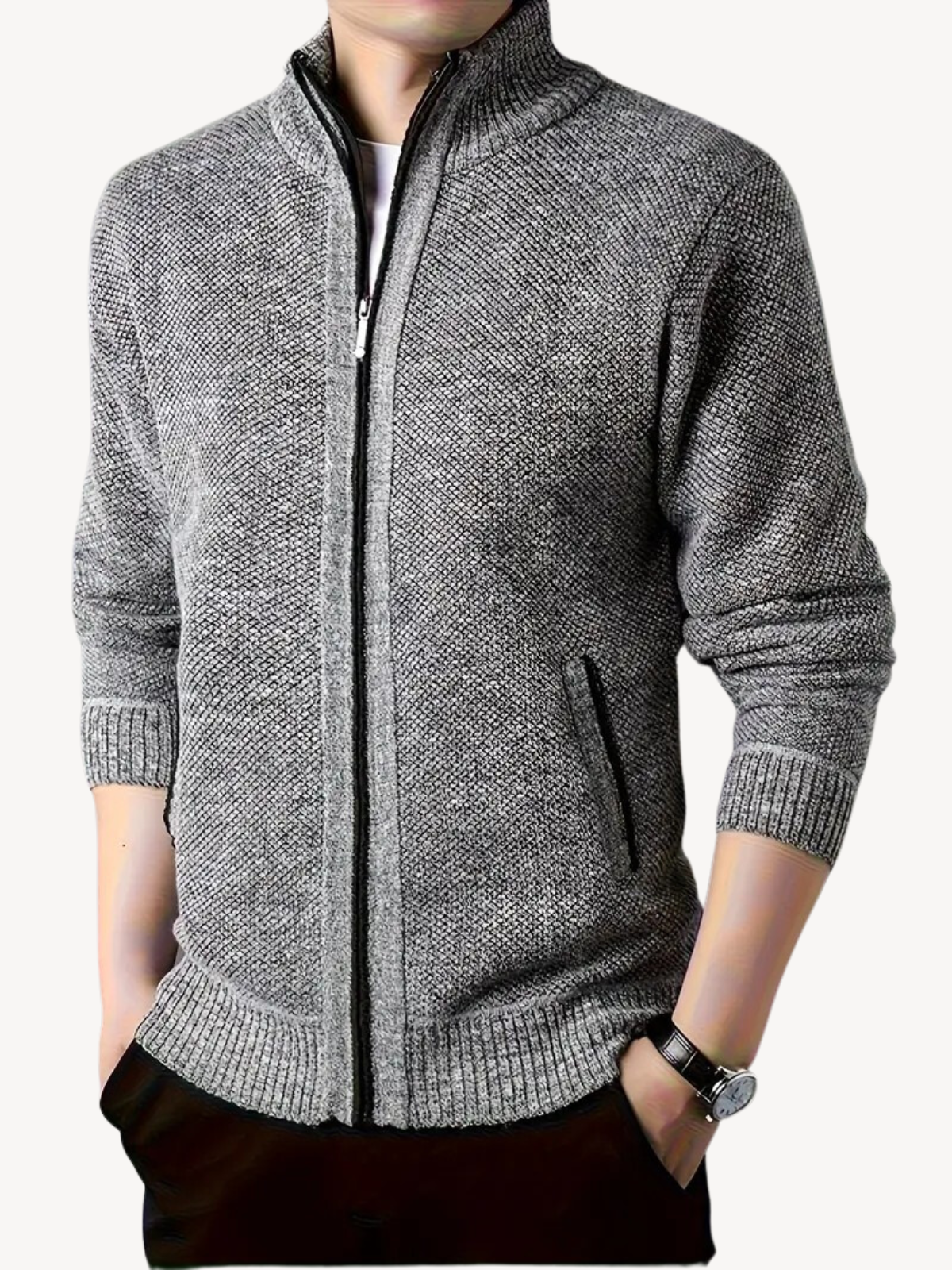 CORRADO - CARDIGAN CONFORTEVOLE CON ZIP